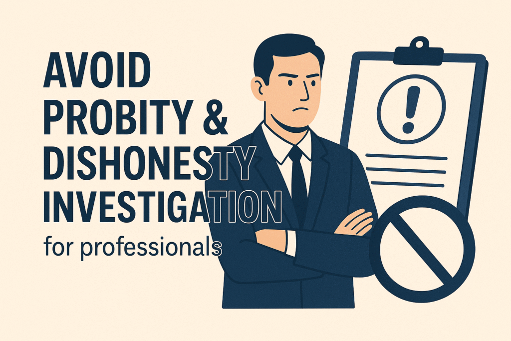 Professional guidance on preventing misconduct and avoiding probity and dishonesty investigations in the workplace