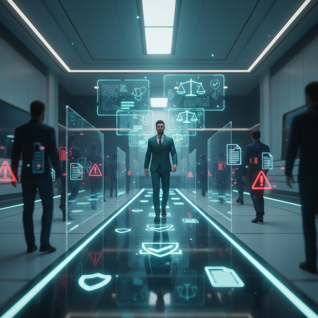 A group of healthcare professionals reviewing ethical guidelines and compliance policies in an office setting, emphasizing integrity, transparency, and professional accountability to prevent probity or dishonesty investigations.