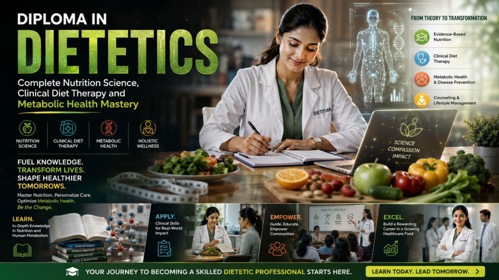Diploma in Dietetics: Complete Nutrition Science, Clinical Diet Therapy and Metabolic Health Mastery