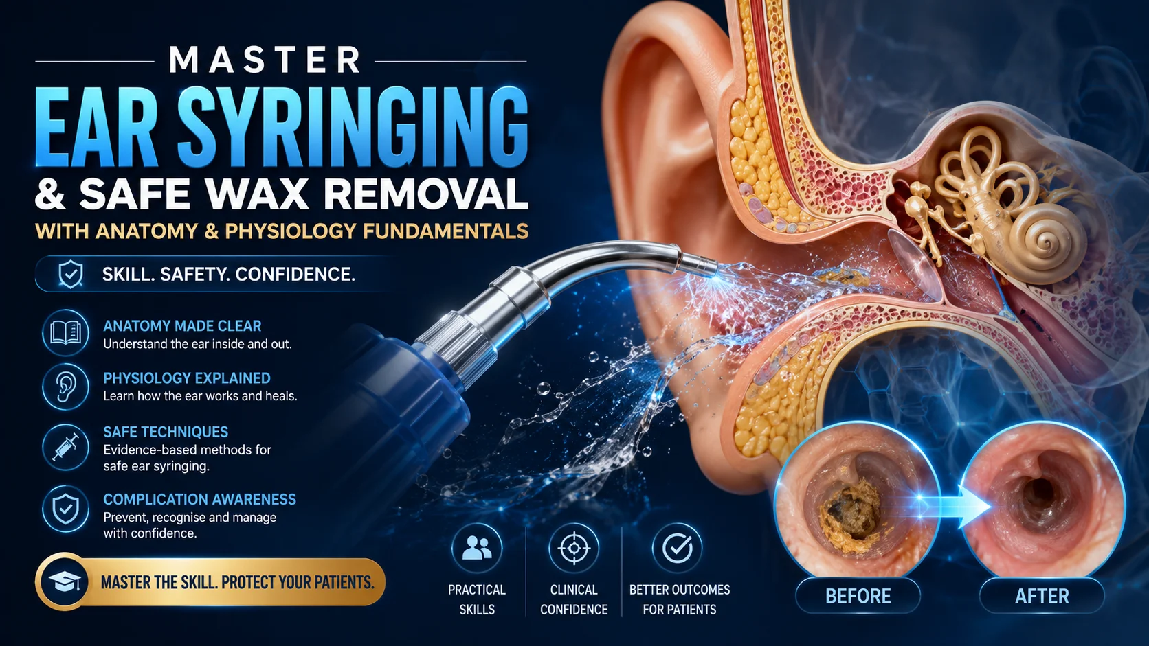 Master Ear syringing & safe wax removal with anatomy & physiology fundamentals